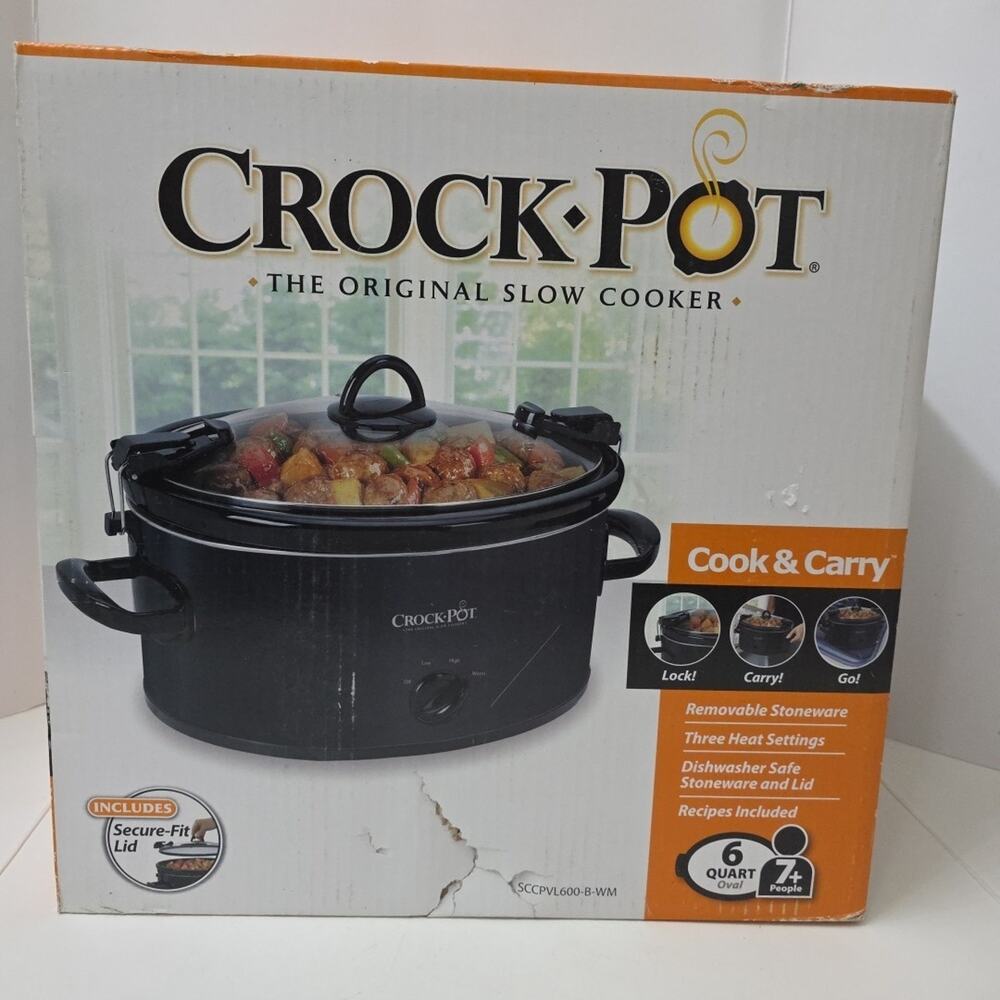 Crock Pot Slow Cooker Original COOK & CARRY 6 QT. OVAL #SCCPVL600 New - Picture 5 of 6
